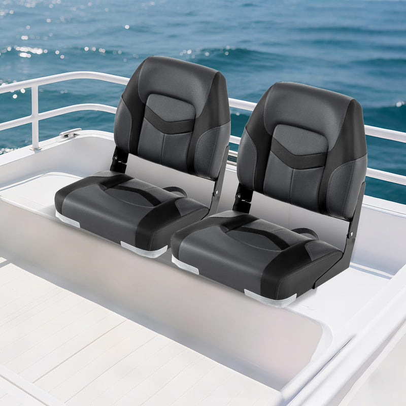 Load image into Gallery viewer, Goplus Folding Boat Seat with Stainless Steel Screws &amp; Aluminum Hinges (2 Packs)
