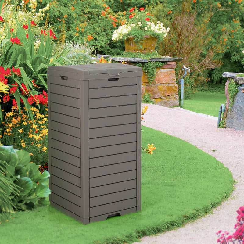 Load image into Gallery viewer, Goplus Outdoor Trash Can with Lid, 31 Gallon Large Outdoor Trash Bin &amp; Pull-Out Liquid Drawer
