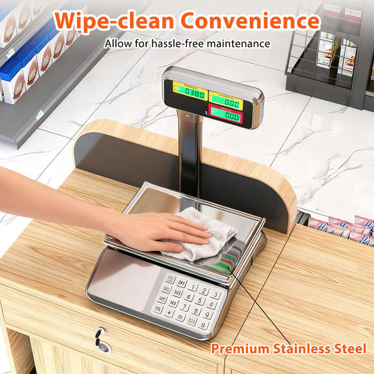 Goplus 88lb/40kg Price Computing Scale with Pole Dual LCD Display