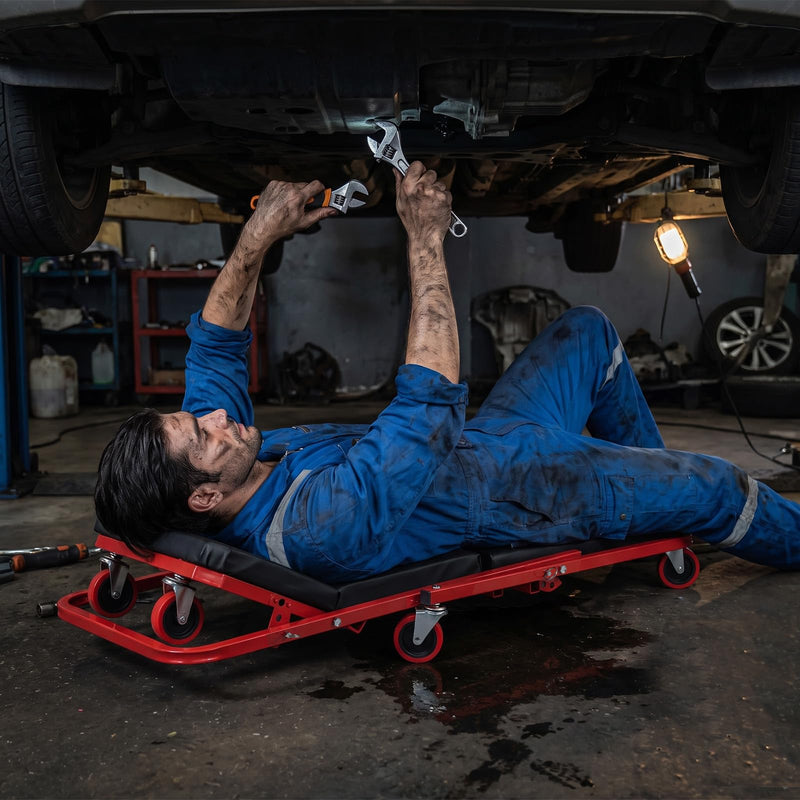 Load image into Gallery viewer, Goplus 41" Foldable Mechanic Creeper | 450 LBS Capacity Padded Z Garage Seat
