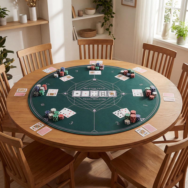 Load image into Gallery viewer, Goplus Round 40"/47"/55" Poker Mat | 8-Player Poker Table Top
