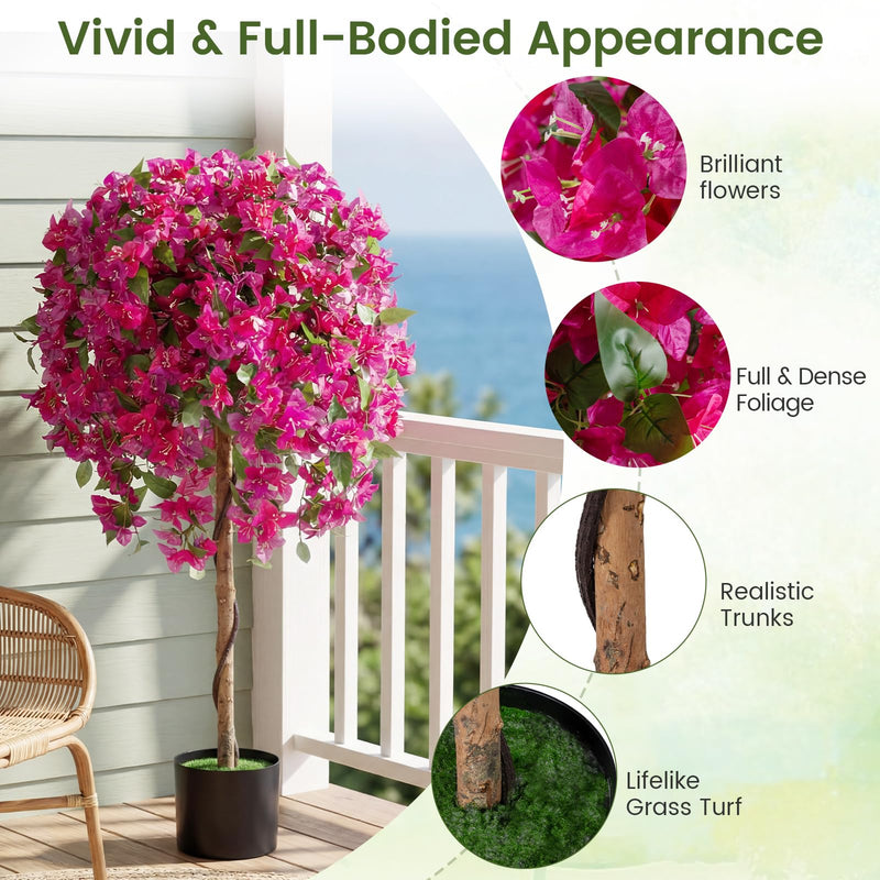 Load image into Gallery viewer, Goplus 2 Pack Artificial Azalea Trees with Vivid Blooming Flowers for Indoor Outdoor Decor
