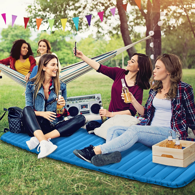 Load image into Gallery viewer, Goplus Inflatable Camping Sleeping Pad, 3 Inch Thick Camping Pad, Waterproof &amp; Comfortable Sleeping Mat
