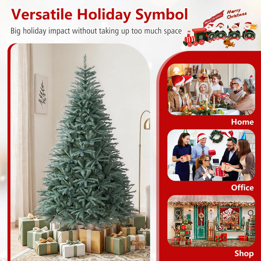 Goplus 6ft/7ft/8ft Artificial Spruce Christmas Tree with Lush Branch Tip | Indoor Holiday Decoration Tree for Home Office Party