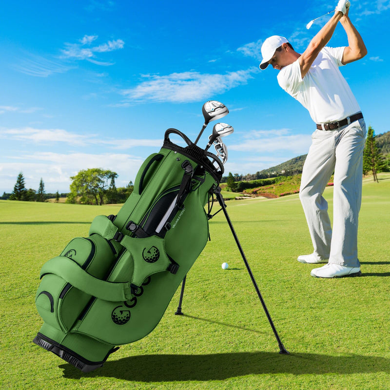 Load image into Gallery viewer, Goplus Golf Stand Bag with 8-Way Top Dividers Rain Hood 5 Pockets
