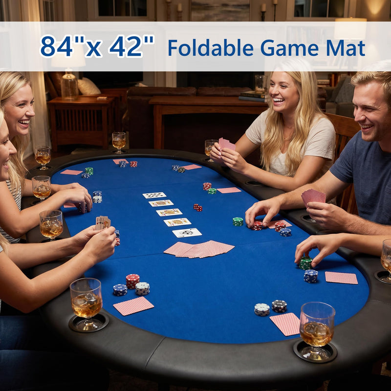 Load image into Gallery viewer, Goplus 84"x42" Foldable Poker Table Top for 10 Players w/Cup Holders
