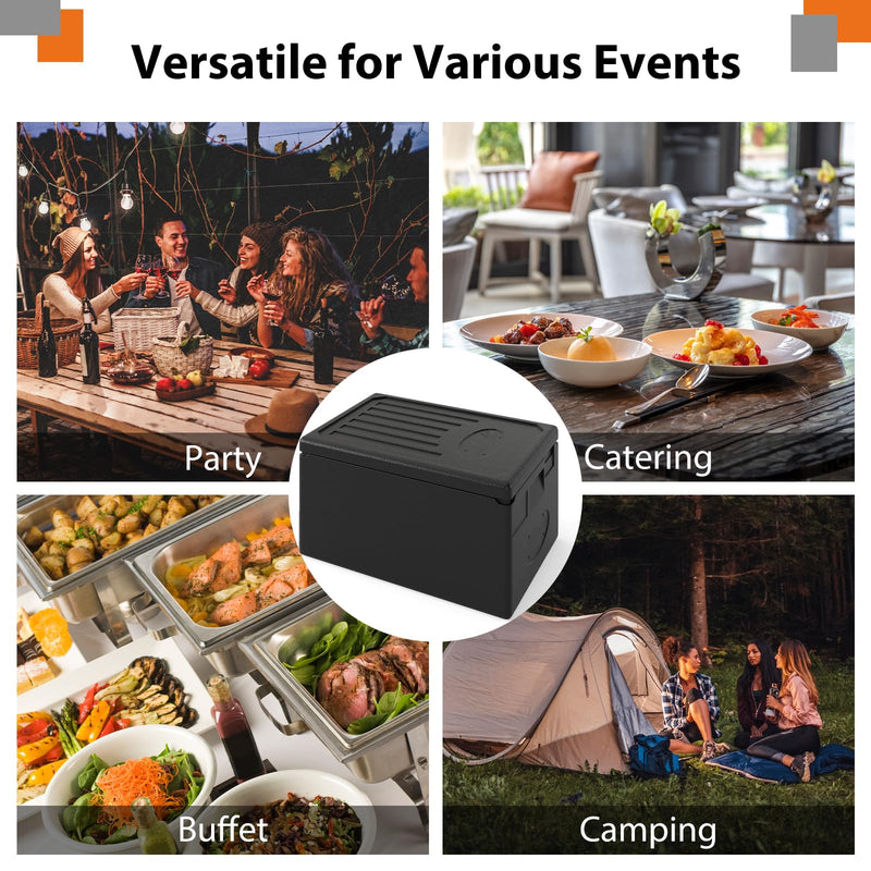 Load image into Gallery viewer, Goplus 49 Qt Top Load Stackable Hot Box w/Built-in Handles for Camping Catering Buffet
