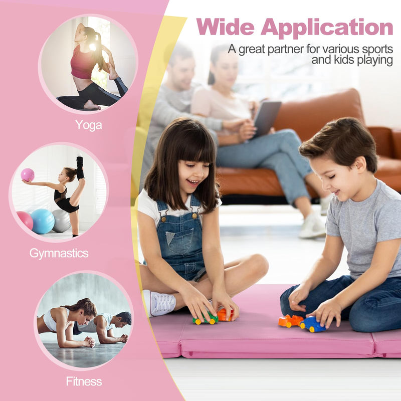 Load image into Gallery viewer, Goplus Folding Gymnastics Mat, 6¡¯ x 2¡¯ x 2¡¯¡¯ Thick Tri-Fold Exercise Tumbling Mat w/Carrying Handles
