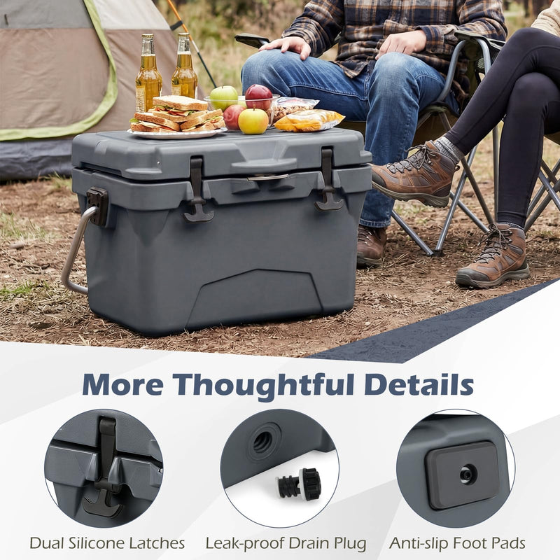 Load image into Gallery viewer, Goplus 20QT Insulated Ice Chest w/Portable Handles Cup Holders Ruler for Camping Fishing
