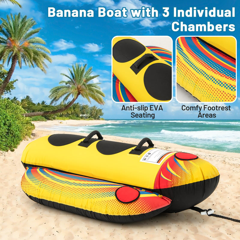 Load image into Gallery viewer, 1-2 Rider Hot Dog Tube for Boat to Pull

