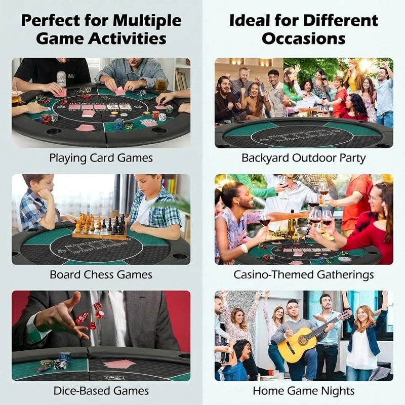 Load image into Gallery viewer, Goplus 48 Inch Foldable Poker Table Top for 6 Players With Carrying Bag
