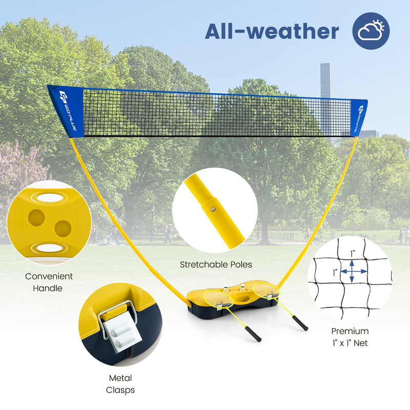 Load image into Gallery viewer, Goplus Portable Badminton Net Set, Volleyball Badminton Net with Storage Base

