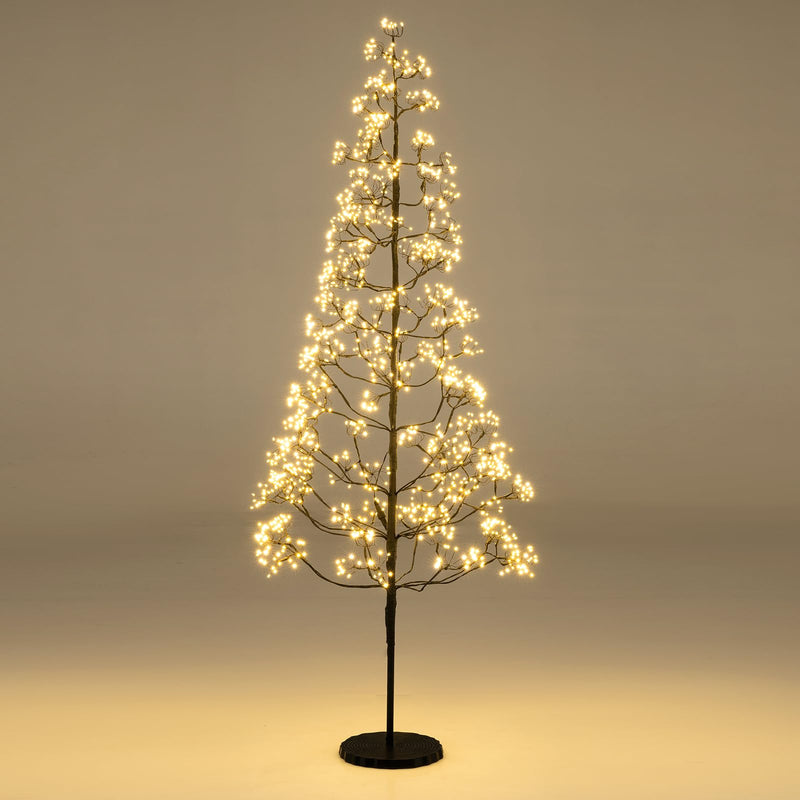 Load image into Gallery viewer, Goplus 5/6/7 FT LED Alpine Tree with 1000 Warm White LED Lights, Pre-lit Artificial Cedar with Weighted Base

