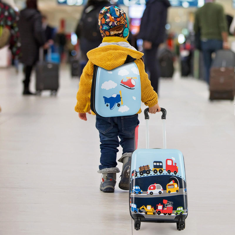 Load image into Gallery viewer, 2 PCS Kid Luggage Set With Spinner Wheels for Children Boys Girls-Dark Blue
