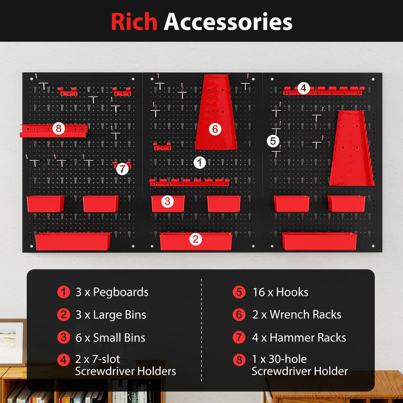 Load image into Gallery viewer, Goplus Heavy-Duty Utility Tool Storage Board w/Accessories for Garage Workshop
