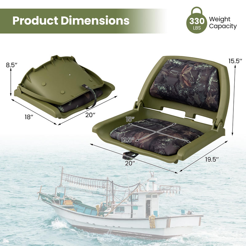 Load image into Gallery viewer, Goplus Molded Low Back Fishing Boat Chairs Marine-Grade PVC Cushion Pad

