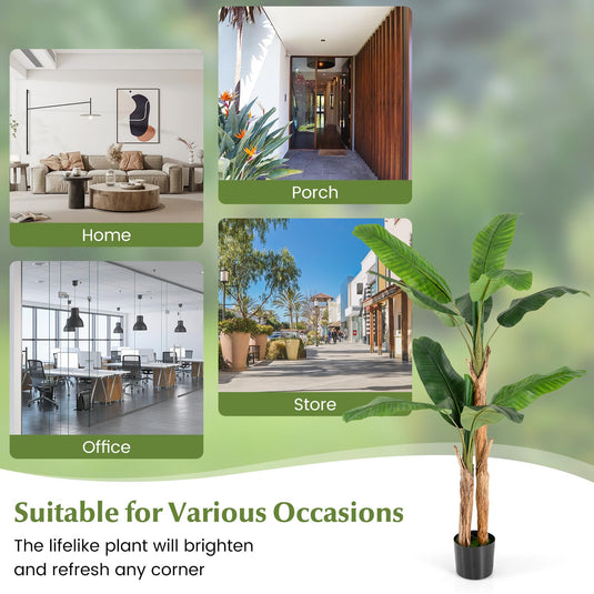 Goplus 5.5 FT Tall Artificial Banana Tree