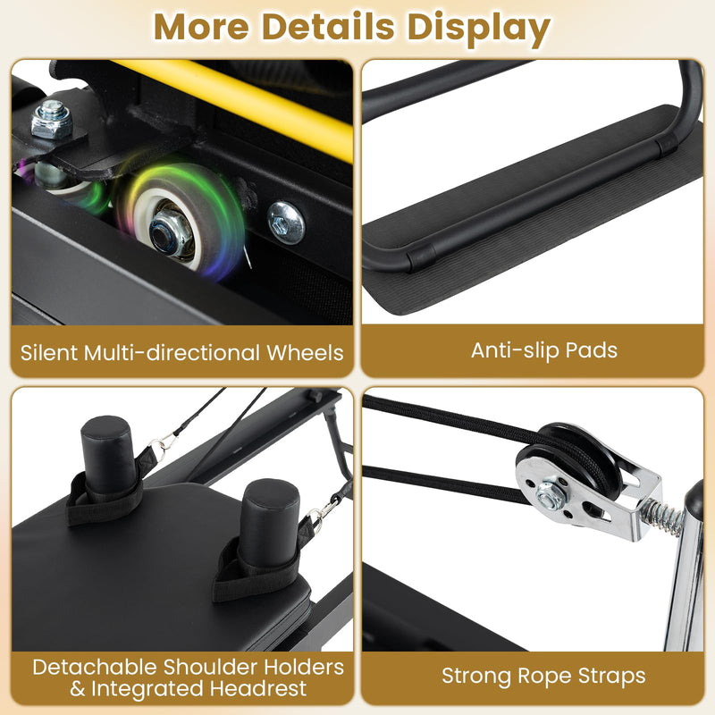 Load image into Gallery viewer, Goplus Foldable Pilates Reformer Machine for Home Gym 84" Large Pilates Equipment
