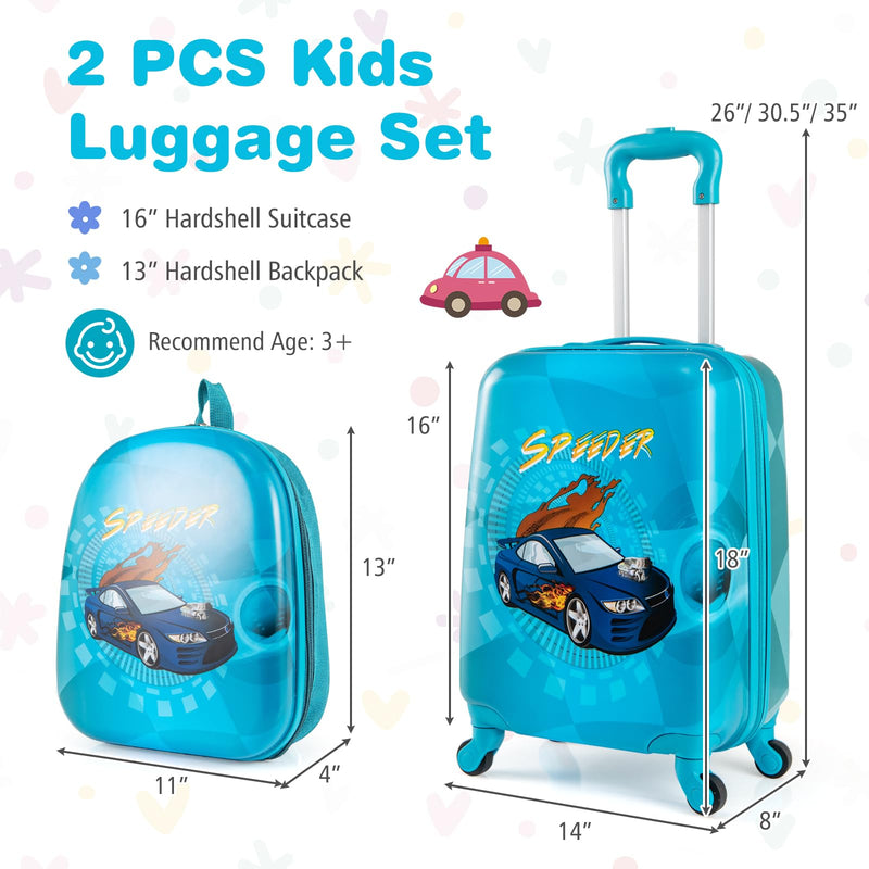 Load image into Gallery viewer, 2 PCS Kid Luggage Set With Spinner Wheels for Children Boys Girls-Navy

