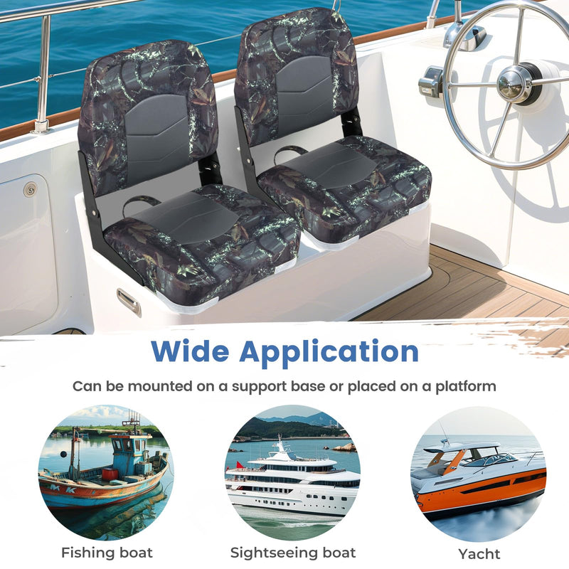 Load image into Gallery viewer, Goplus 2 Packs-Dark Camo Waterproof Fishing Captain Boat Seats

