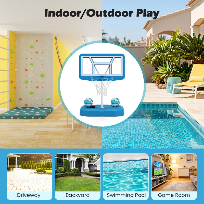 Load image into Gallery viewer, Goplus Shatterproof Outdoor Swimming Poolside Basketball Goal System with 200 LBS Weighted Base
