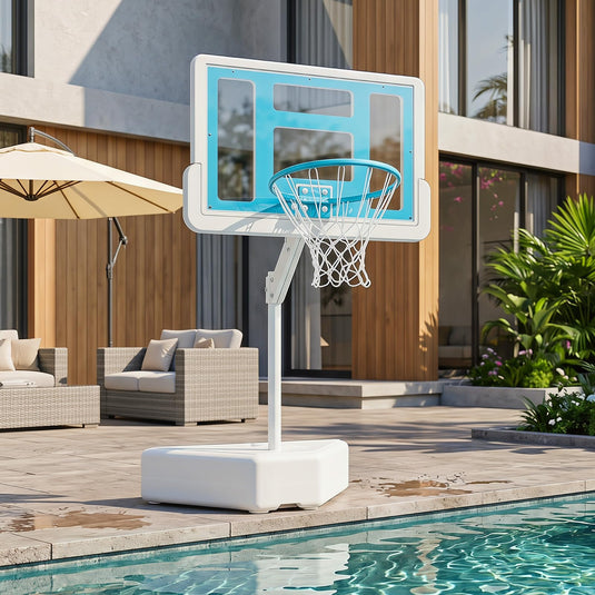 Goplus Pool Basketball Hoop w/Adjustable Height 2 Balls and Pump