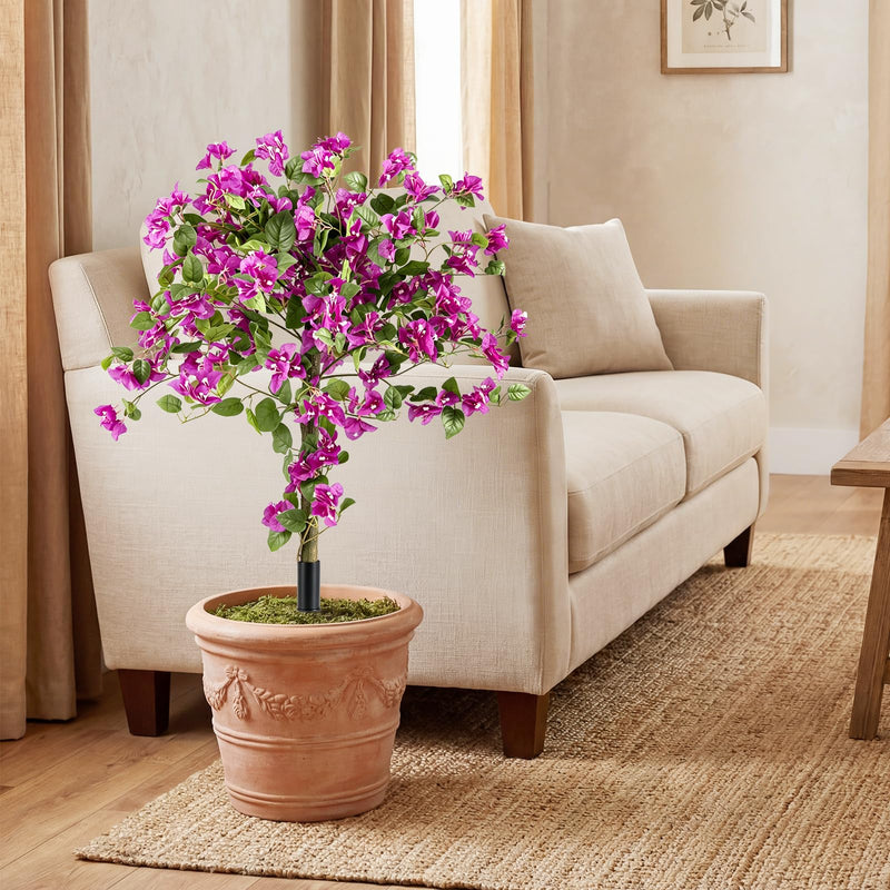 Load image into Gallery viewer, Goplus 2 Pack Artificial Bougainvillea Trees | 43.5" Sun-Protective Fake Silk Floral Plants
