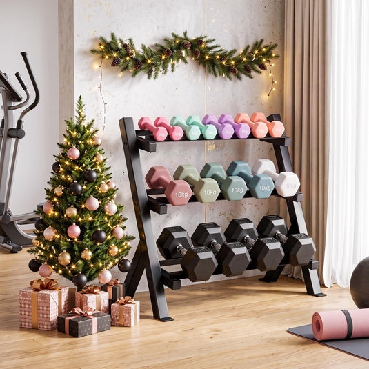 Goplus 3-Tier Adjustable Dumbbell Rack Stand Only for Home Gym Garage