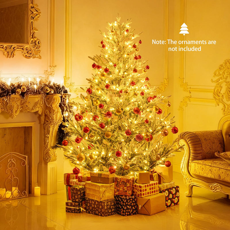 Load image into Gallery viewer, Goplus 6FT / 7FT / 8FT Pre-Lit Snow Flocked Christmas Tree | Holiday Home Office Decoration
