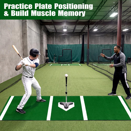 Goplus 10x3.8 ft Baseball Batting Mat with 15 mm Turf for Indoor Outdoor Training