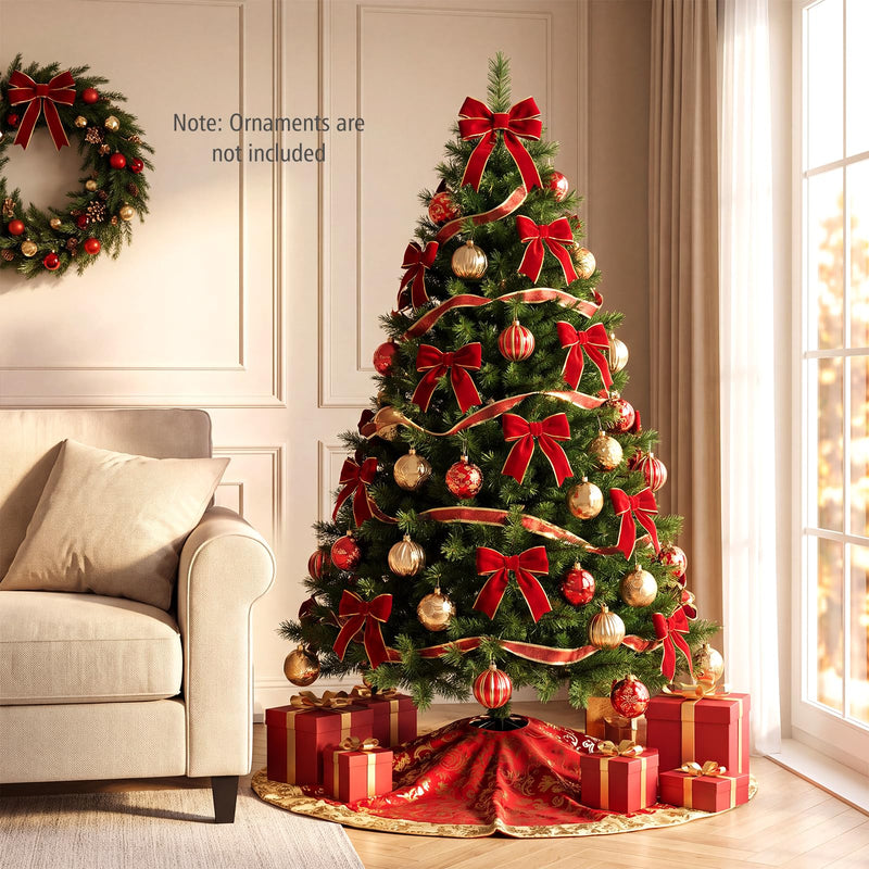 Load image into Gallery viewer, Goplus 5ft/6ft/7ft/8ft Artificial Christmas Tree | Hinged Unlit Full Xmas Tree with Realistic Tree Trunk &amp; Folding Metal Stand
