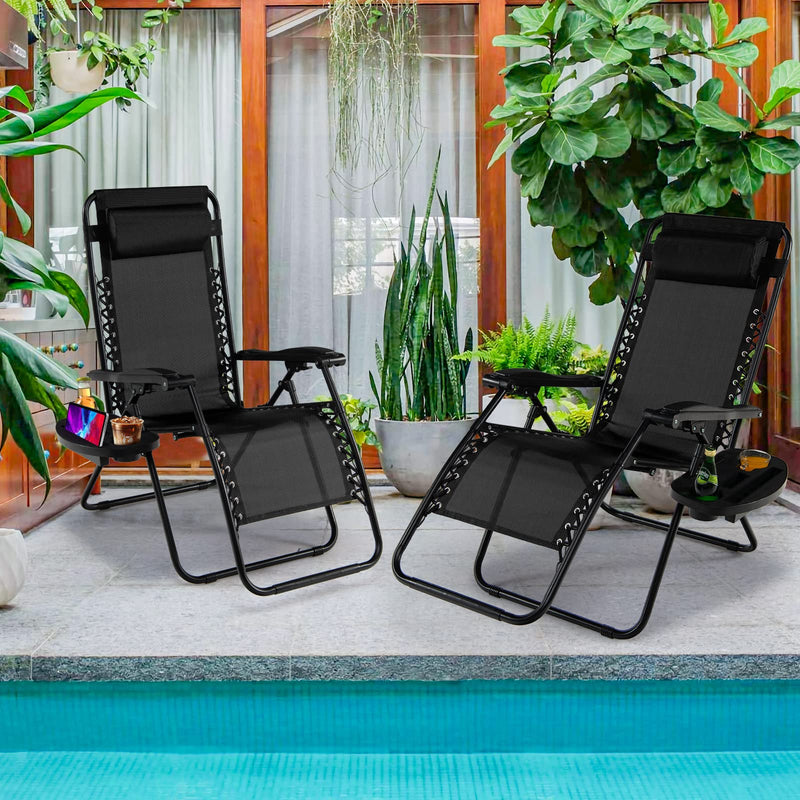 Load image into Gallery viewer, Goplus 2PC Zero Gravity Chairs Lounge Patio Folding Recliner
