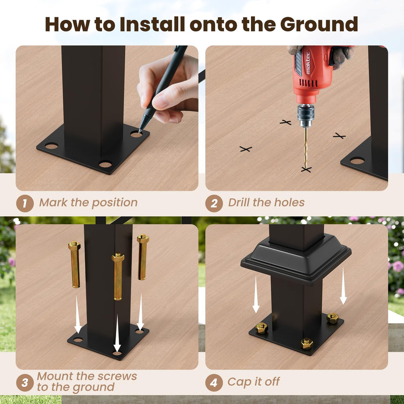 Load image into Gallery viewer, Goplus Handrail for Outdoor Steps with Installation Kit Fits 0-5 Steps
