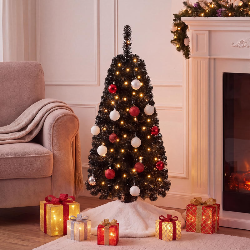 Load image into Gallery viewer, Goplus 4 ft Pre-Lit Christmas Tree with 110 Branch Tips 50 Warm White LED Lights &amp; Auto Timer
