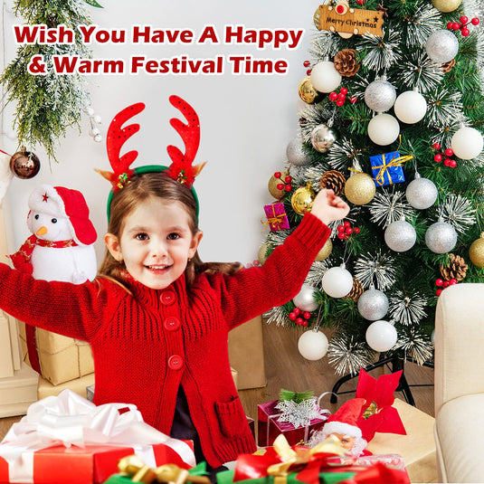 Goplus 4ft Snowy Artificial Christmas Tree Premium PVC Lifelike Full Tree for Holiday Celebration