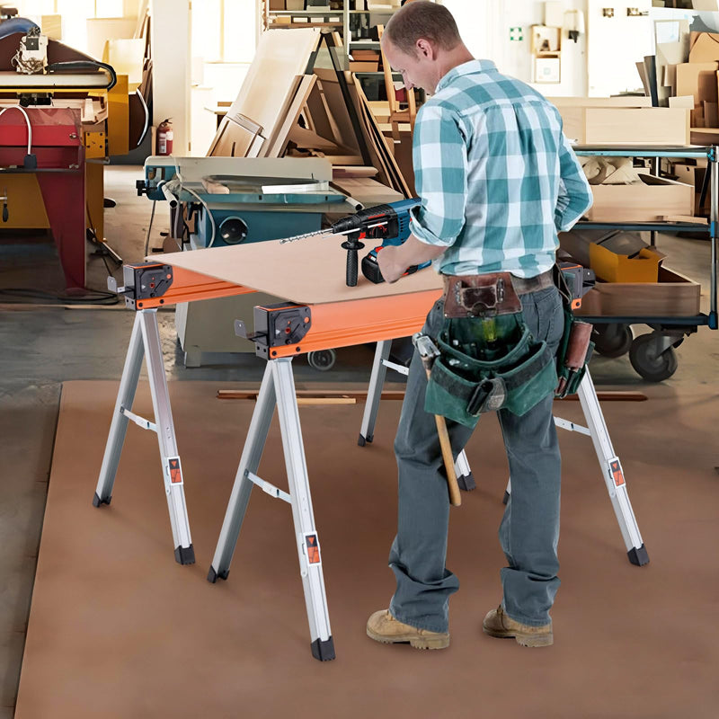 Load image into Gallery viewer, Goplus 2 Pack Folding Saw Horses

