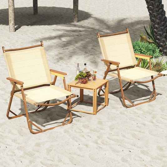 Goplus Lightweight Beach Chairs with Aluminum Frame Support 400 LBS