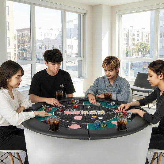 Goplus 48 Inch Foldable Poker Table Top for 6 Players With Carrying Bag