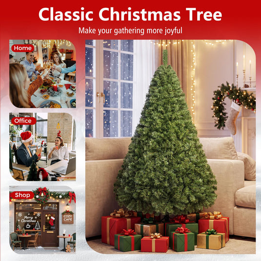 Goplus 5 FT Artificial Christmas Tree | Unlit Xmas Tree with 519 Full Branch Tips & Folding Metal Stand