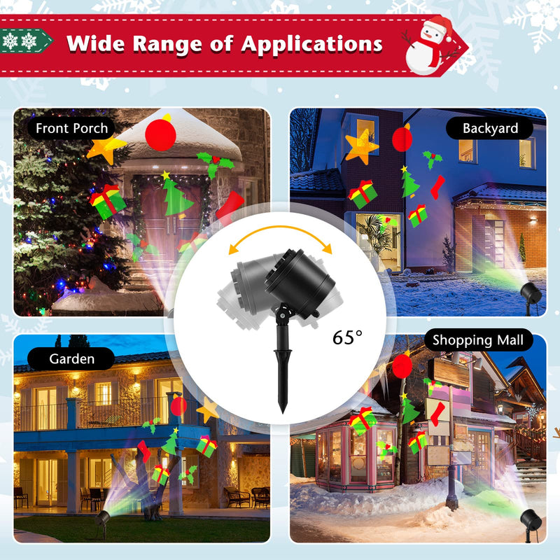 Load image into Gallery viewer, Goplus Christmas Projector Lights Rotating Projection Lamp with 65° Adjustable Angle
