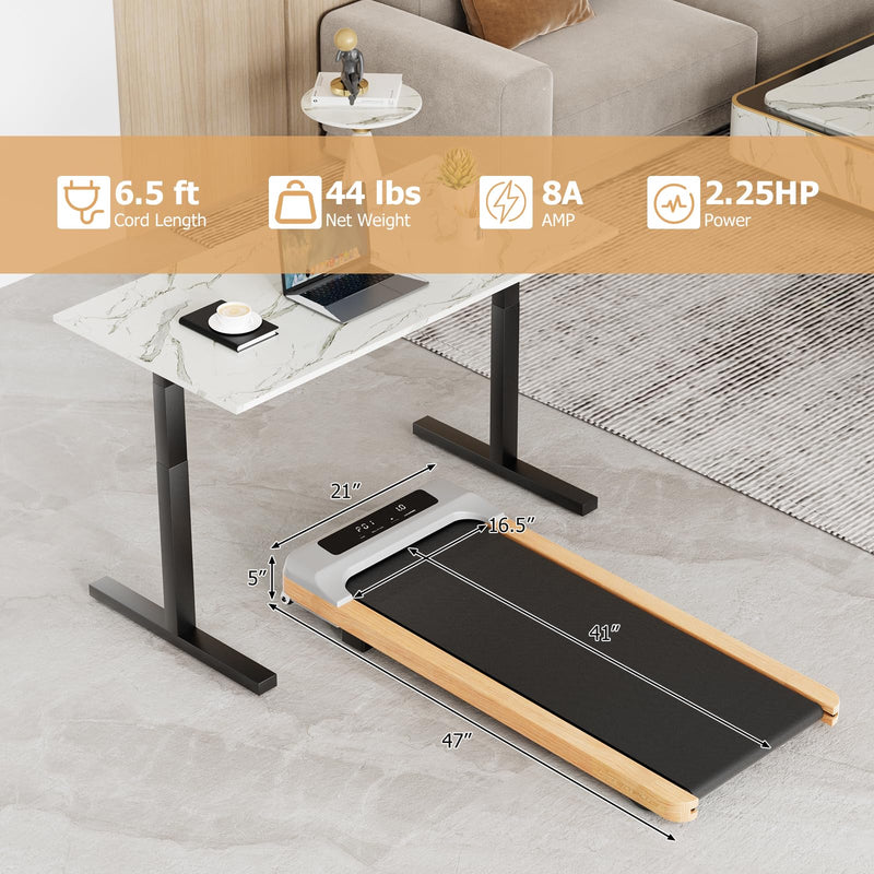 Load image into Gallery viewer, Walking Pad, Wooden Under Desk Treadmill for Home and Office - Goplus
