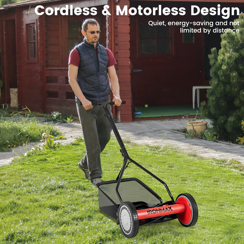 Load image into Gallery viewer, Goplus 14 Inch 5-Blade Walk-Behind Cordless Grass Cutter
