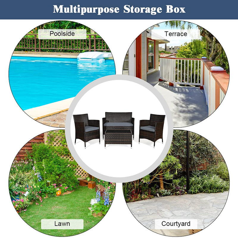 Load image into Gallery viewer, Goplus 4-Piece Rattan Patio Set
