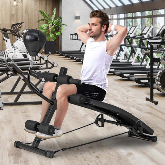 Goplus Adjustable Decline Sit Up Bench for Exercise, Foldable