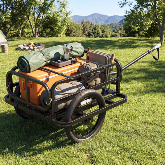 Goplus Heavy-Duty Bike Cargo Trailer with Universal Hitch & 16” Large Tires