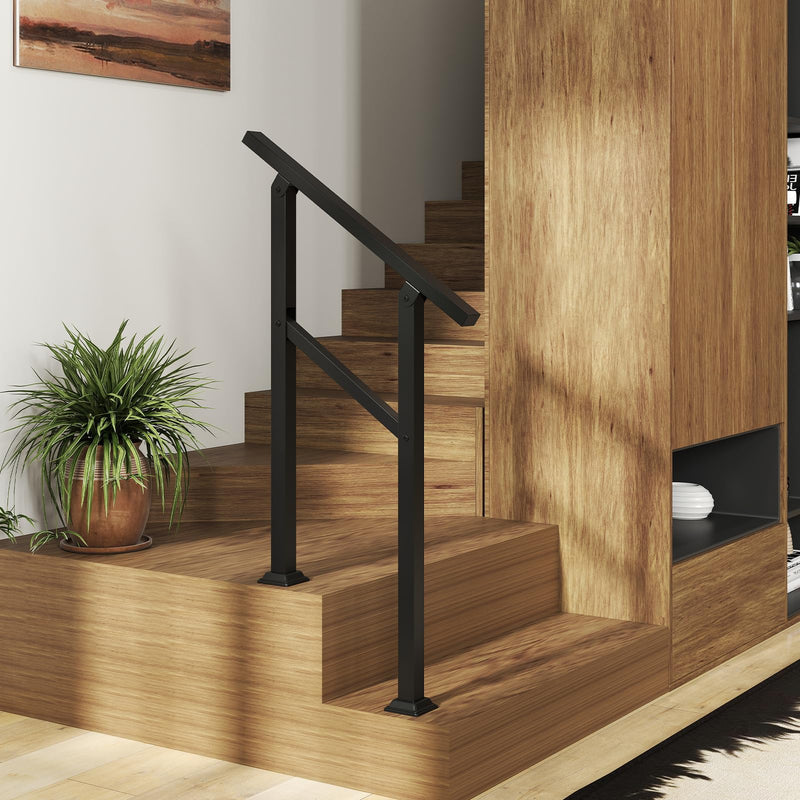 Load image into Gallery viewer, Goplus Metal Hand Rail Fits 0-2 Steps with Flexible Angle Adjustment
