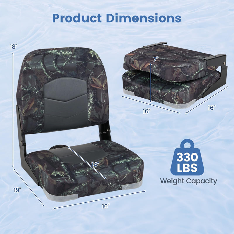 Load image into Gallery viewer, Goplus 2 Packs-Dark Camo Waterproof Fishing Captain Boat Seats
