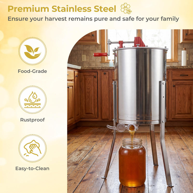 Load image into Gallery viewer, Goplus 3 Frame Honey Extractor with Bottom Gravity Flow Gate &amp; Clear Lid
