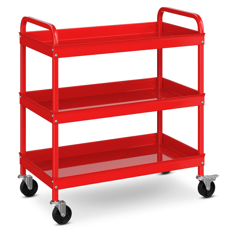 Load image into Gallery viewer, Goplus Service Cart, Heavy Duty 3-Tier Utility Cart with Flat Handle
