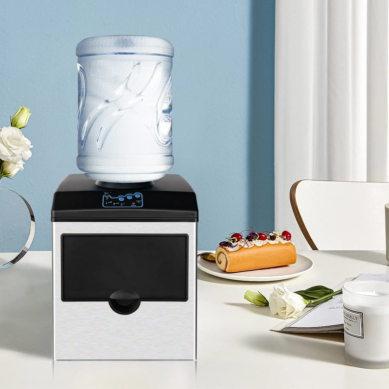 Load image into Gallery viewer, 2 in 1 Countertop Ice Maker Machine with Water Cooler Dispenser Combo, 48LBS/24H, S-M-L 3 Sizes Bullet Ice
